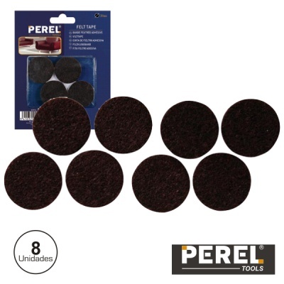 AUTOCOLANTES FELTRO REDONDOS 38MM 8X PEREL