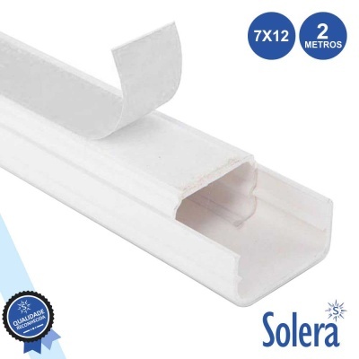 CALHA TÉCNICA PVC C ADESIVO 7x12MM 52MM² 2M SOLERA