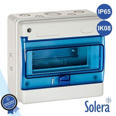 CAIXA DISTRIBUIÇÃO ELÉTRICA 8 ELEMENTOS IP65 IK08 SOLERA