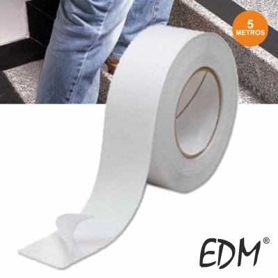 Rolo de fita adesiva antideslizante branca EDM de 5 metros