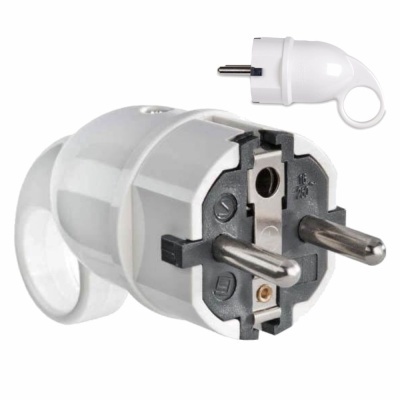 FICHA SCHUKO MACHO C TERRA ANEL EXTRAÇÃO 220V BRANCO