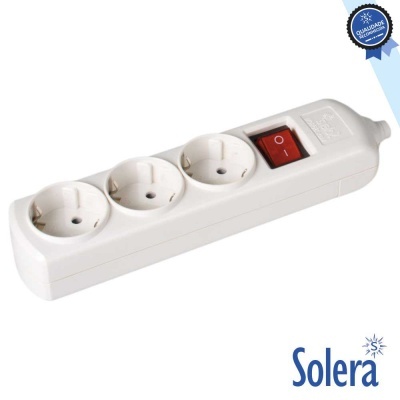 TOMADA ELÉTRICA C 3 SAÍDAS SCHUKO INTERRUPTOR SOLERA