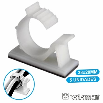 PASSA CABOS C ADESIVO 38x20MM 5X VELLEMAN