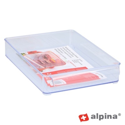 Organizador retangular transparente de plástico da marca Alpina