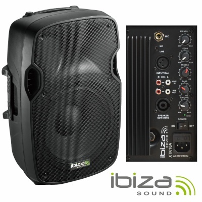 COLUNA BI-AMPLIFICADA 10" 300Wmáx ABS IBIZA