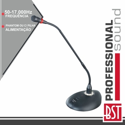 MICROFONE CONDENSADOR PESCOÇO CISNE 15" BOTÃO BST