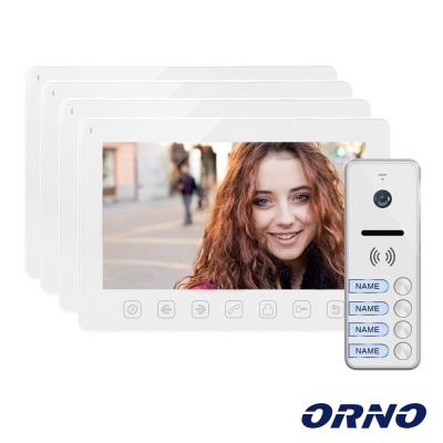 Vídeo Porteiro C 4 Lcd 7" Cores LEDS Branco ORNO