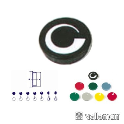 TAMPA P BOTÃO DE 28MM PRETO