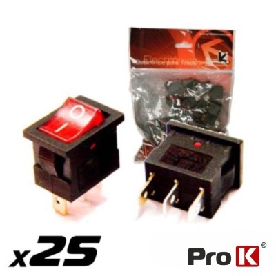 Interruptores de alavanca vermelhos e negros com três terminais