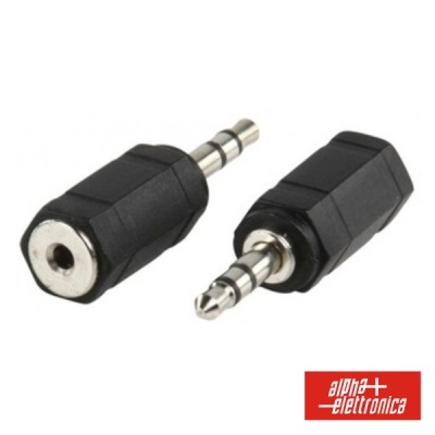 Adaptadores de áudio jack 3,5 mm preto com metal prateado