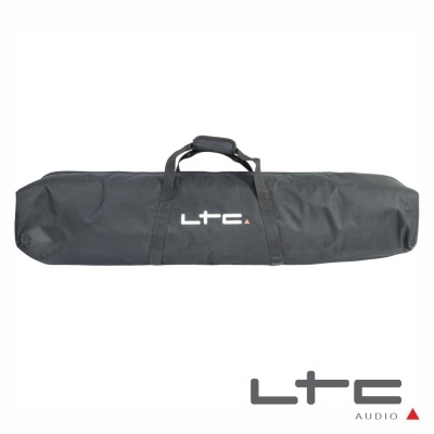 Bolsa de transporte preta com logo LTC em branco e vermelho