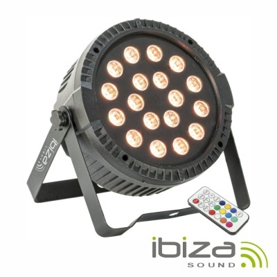 Projetor Par C 18 LEDS 1W RGB DMX IBIZA