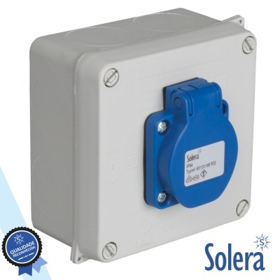 CAIXA PASSAGEM C FICHA SCHUKO IK07 IP65 SOLERA