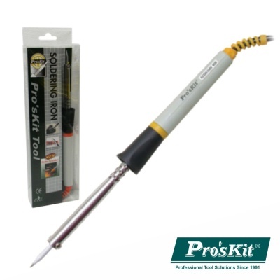 Ferro de soldar Pro'sKit com cabo e embalagem visíveis