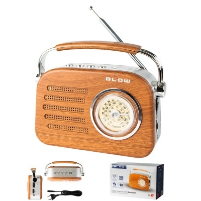 Rádio Bluetooth AMFM Vintage USBSD
