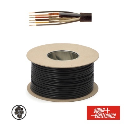 Carretel de fio preto múltiplos condutores cobre isolamento