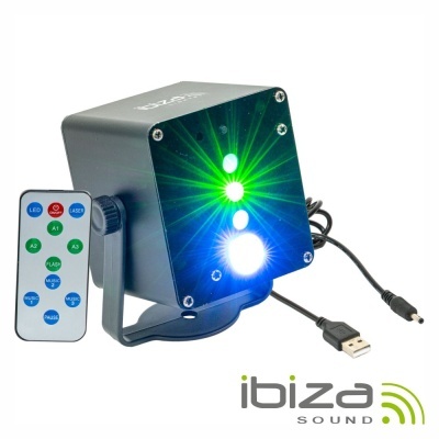 Dispositivo de iluminação ibiza sound com luzes LED e controle remoto