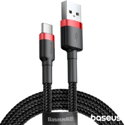 CABO USB-C 2.0 MACHO   USB-C 3A 0.5M PRETO BASEUS