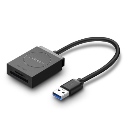 Leitor de cartões USB preto UGREEN com cabo USB 3.0