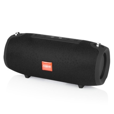 Coluna portátil preta com etiqueta laranja XTREME