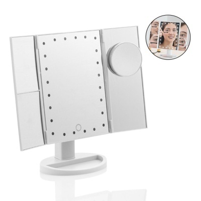 Espelho LED Tátil C 24 LEDS Brancos E Rotação 360º