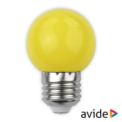 Lâmpada E27 1W LED Globo G45 Amarelo 30lm AVIDE
