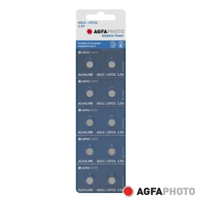 Pilha Botão Alcalina AG11 1.5V 10x Blister AGFAPHOTO