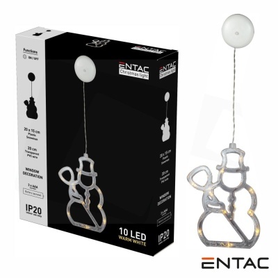 Boneco Neve Decorativo c ventosa 10 LED 3000K a pilhas