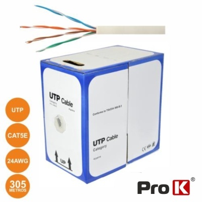CABO UTP CAT5E 4XAWG24 FLEXIVEL 305M CINZENTO PROK