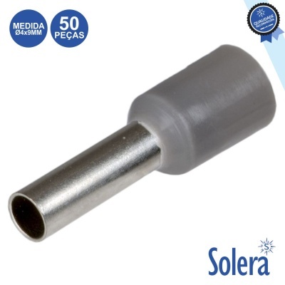 TERMINAL PONTEIRA ISOLADO Ø4x9MM 50X CINZA SOLERA