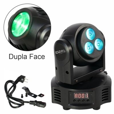 Moving Head 2 em 1 BeamWash 1x10W3x6W RGBW DMX IBIZA