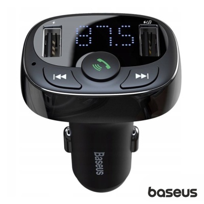 Transmissor FM Bluetooth 2USB  Micro SD F. Isqueiro BASEUS