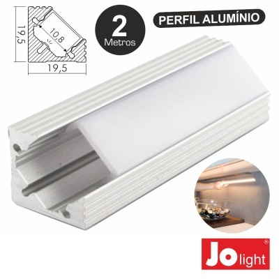Perfil de alumínio branco para iluminação LED com difusor opaco