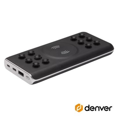Powerbank 10000mAh QI C Ventosas Preto DENVER