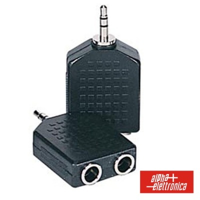 FICHA ADAPTADORA JACK 3.5MM MACHO  2 JACK 6.35MM FÊMEA ST