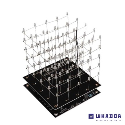 Kit de Montagem Cubo LED Branco 3D WHADDA