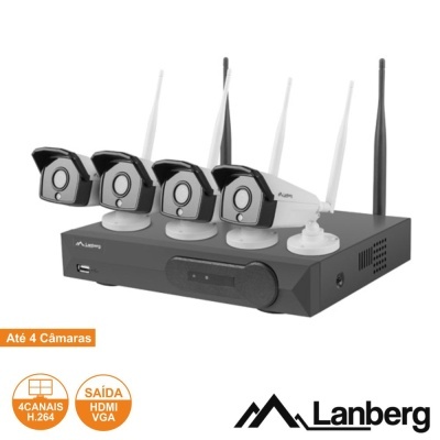 Pack Vigilância 4 Câmaras IP66 NVR WIFI cAcessórios LANBERG