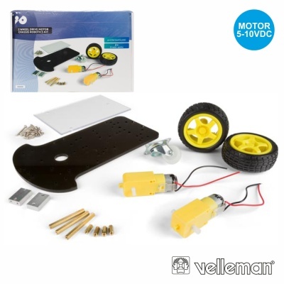 KIT ROBÓTICA C MOTOR 5-10VDC 2 RODAS E CHASSIS VELLEMAN