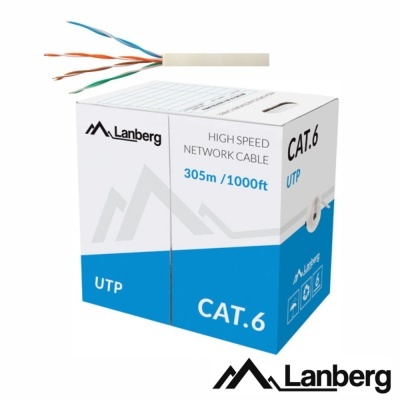 Cabo UTP CAT6 4xAWG23 305m Cinzento LANBERG