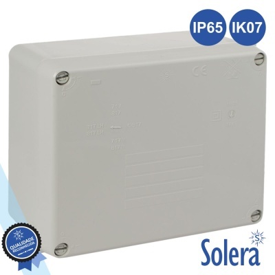 CAIXA DE PASSAGEM ESTANQUE 160x135x70MM IP65 IK07 SOLERA