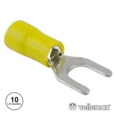 TERMINAL FORQUILHA ISOLADO 5.3MM 10X AMARELO BLISTER