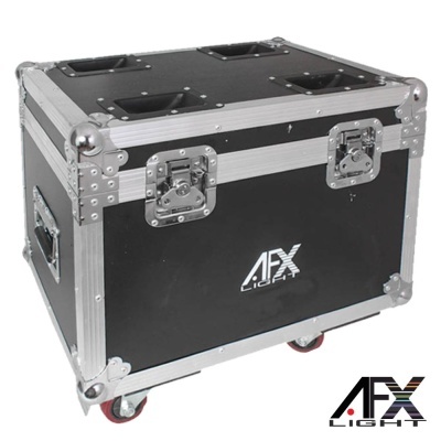 Mala de transporte preta com reforços metálicos e logo AFX LIGHT