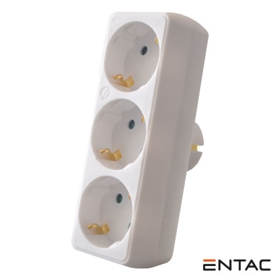 Tomada Elétrica c 3 Saídas Branco ENTAC