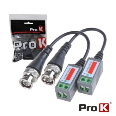 Adaptadores de vídeo BNC Pro K com cabo e embalagem