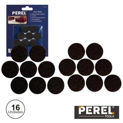 AUTOCOLANTES FELTRO REDONDOS 25MM 16X PEREL