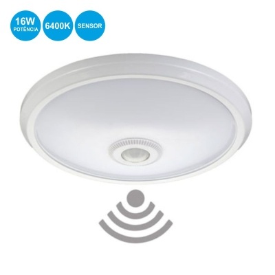 PAINEL LED REDONDO APLIQUE C SENSOR 16W 29CM 6400K 1100LM