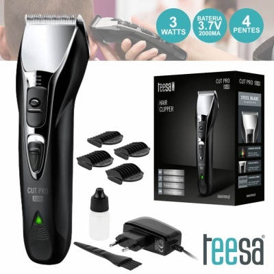 MÁQUINA CORTAR CABELO PORTÁTIL C 4 PENTES TEESA