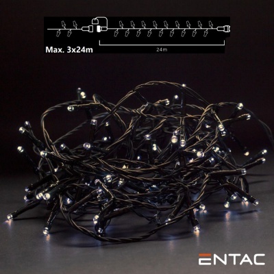 Grinalda 240 LEDs 3000K 24m S Alimentador ENTAC