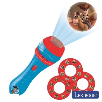 Lanterna azul e vermelha Toy Story com discos de imagens e logótipo Lexibook
