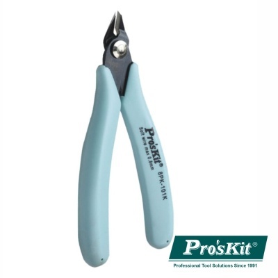 Alicate de corte diagonal azul com cabos emborrachados e lâminas pretas Pro'sKit